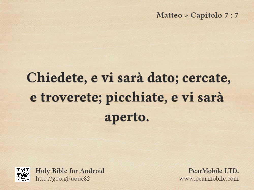 Matteo, Capitolo 7:7